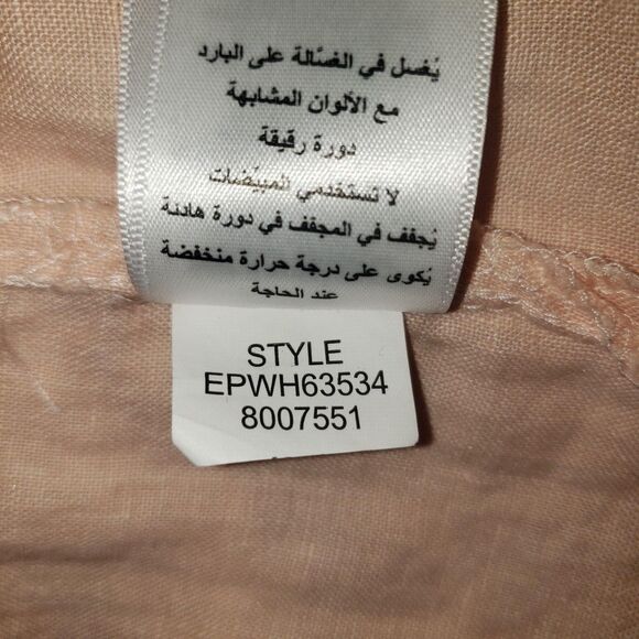 Ellen Tracy Blouse Womens 1X Pink Linen Half Zip Tunic Short Sleeve EPWH63534 - Picture 6 of 7